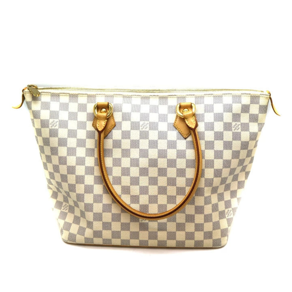 Louis Vuitton LV Canvas White Damier Saleya Tote Bag Azur - Picture 3 of 6
